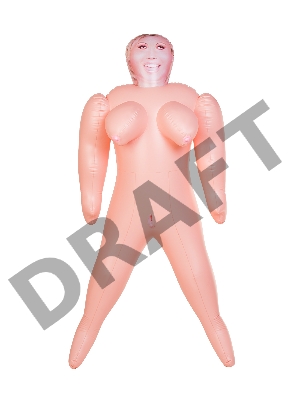 Кукла надувная Dolls-X by TOYFA Isabella, толстушка, с двумя отверстиями, блондинка, 160 см