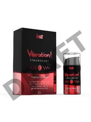 Жидкий интимный гель с эффектом вибрации Strawberry, 15мл