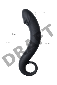 Анальный стимулятор TOYFA POPO Pleasure, водонепроницаемый, силикон, черный, 18 см, Ø 3,5 см