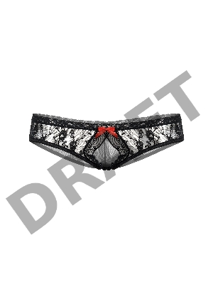 Трусики кружевные открытые SoftLine Collection, черный, M/L