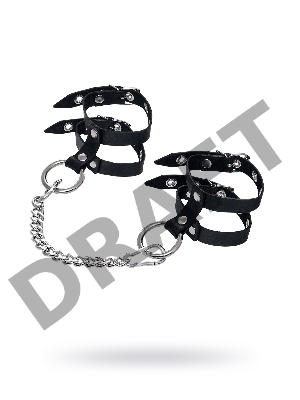 Оковы однослоиные из двух ремешков Pecado BDSM, натуральная кожа, черные