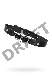 Чокер-ошейник Pecado BDSM, со связанными кольцами, натуральная кожа, чёрный