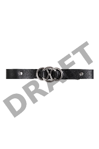 Чокер-ошейник Pecado BDSM, со связанными кольцами, натуральная кожа, чёрный