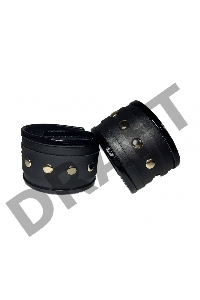 Черные наручники из эко-кожи