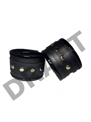 Черные наручники из эко-кожи