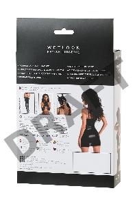 Платье Glossy Naomi из материала Wetlook, черное, XL