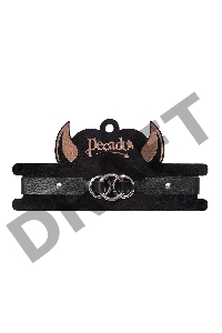 Чокер-ошейник Pecado BDSM, со связанными кольцами, натуральная кожа, чёрный