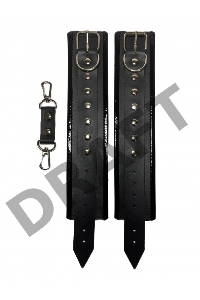 Черные наручники из эко-кожи