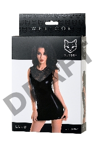 Платье Glossy Lulu из материала Wetlook, черное, XL