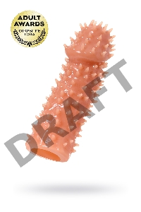 Насадка KOKOS  с дополнительной стимуляцией, реалистичная, TPE, бежевый, 12.7 см