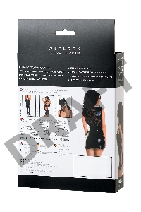 Платье Glossy Lulu из материала Wetlook, черное, XL