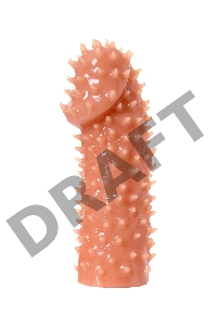 Насадка KOKOS  с дополнительной стимуляцией, реалистичная, TPE, бежевый, 12.7 см