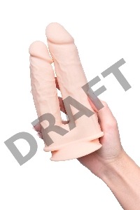 Фаллоимитатор для двойного проникновения RealStick Silicone Armie H, сайлекспан, телесный, 19 см