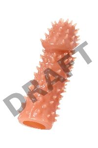 Насадка KOKOS  с дополнительной стимуляцией, реалистичная, TPE, бежевый, 12.7 см