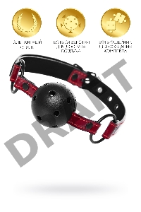 Кляп TOYFA Theatre, PU кожа, красный, 65 см