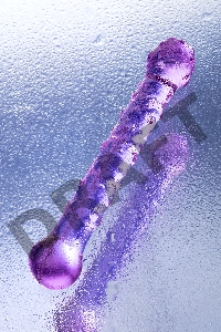 Двусторонний фаллоимитатор Sexus Glass, стекло, фиолетовый, 19,5 см