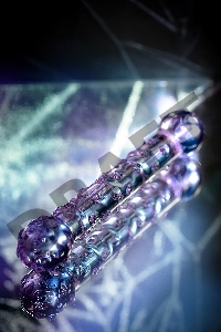 Двусторонний фаллоимитатор Sexus Glass, стекло, фиолетовый, 19,5 см