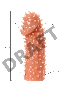 Насадка KOKOS  с дополнительной стимуляцией, реалистичная, TPE, бежевый, 12.7 см