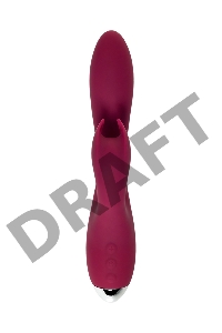 Вибратор с клиторальным стимулятором L'EROINA by TOYFA Mion, силикон, бордовый, 22 см