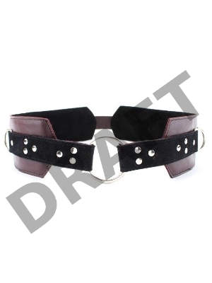 Бордовый пояс с колечками для крепления наручников Maroon Leather Belt