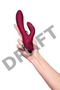 Вибратор с клиторальным стимулятором L'EROINA by TOYFA Mion, силикон, бордовый, 22 см