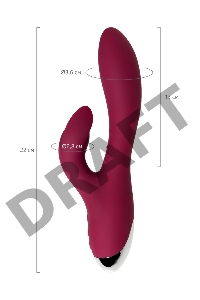 Вибратор с клиторальным стимулятором L'EROINA by TOYFA Mion, силикон, бордовый, 22 см