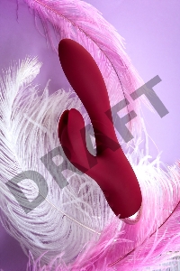 Вибратор с клиторальным стимулятором L'EROINA by TOYFA Mion, силикон, бордовый, 22 см