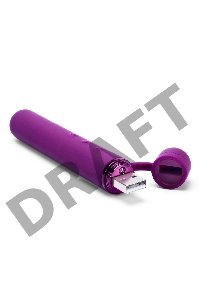Фиолетовый мини-вибратор Le Wand Baton с текстурированной насадкой - 11,9 см.