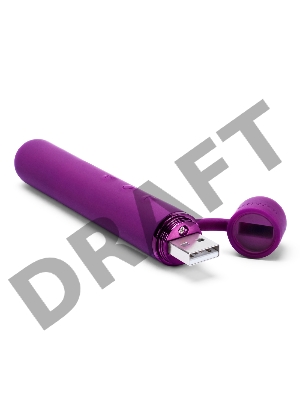 Фиолетовый мини-вибратор Le Wand Baton с текстурированной насадкой - 11,9 см.