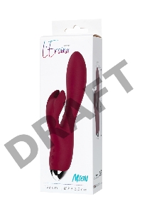 Вибратор с клиторальным стимулятором L'EROINA by TOYFA Mion, силикон, бордовый, 22 см
