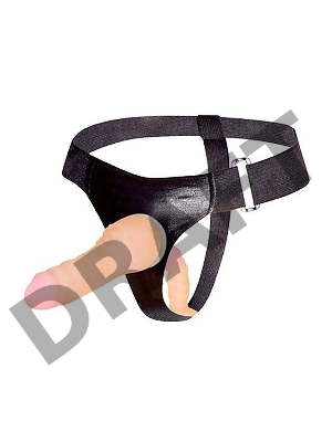 Страпон с вагинальной пробкой - 16,5 см.