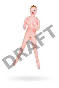 Кукла надувная Dolls-X by TOYFA Hannah, блондинка, с тремя отверстиями, кибер вставка: вагина