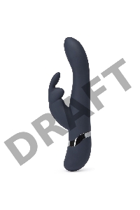 Тёмно-синий вибратор Oh My USB Rechargeable Rabbit Vibrator - 25,4 см.