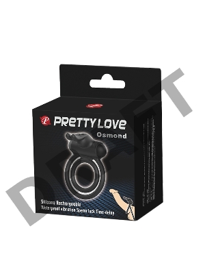 Двойное Эрекционное виброкольцо с клиторальным отростком кролик PrettyLove Osmond