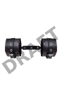 Оковы однослоиные с контрастнои строчкои Pecado BDSM, натуральная кожа, черные