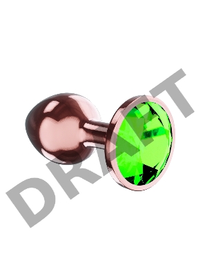 Пробка цвета розового золота с лаймовым кристаллом Diamond Emerald Shine S - 7,2 см.