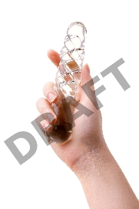 Накопитель Двусторонний фаллоимитатор Sexus Glass, стекло, прозрачный, 16 см