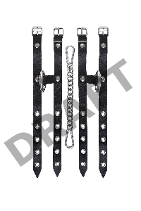 Оковы однослоиные из двух ремешков Pecado BDSM, натуральная кожа, черные