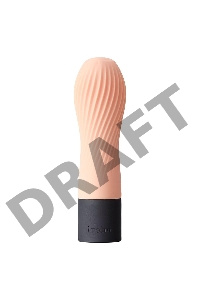 Персиковый рифленый мини-вибратор IROHA ZEN HANACHA - 12,7 см.