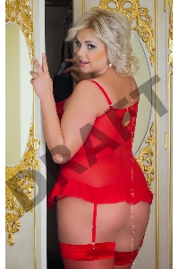 Корсет и Трусы SoftLine Collection Margaret, красный, XL