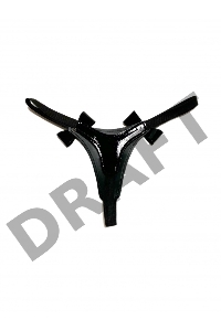 Черные лаковые трусики-стринги с бантиками