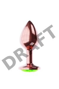 Пробка цвета розового золота с лаймовым кристаллом Diamond Emerald Shine S - 7,2 см.