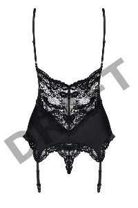 Корсаж с кружевными вставками и стринги черные 810-COR-1 (Obsessive)