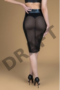 Юбка-карандаш с полупрозрачной попой из материала wet look (My Shadow) (L/XL)