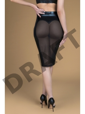 Юбка-карандаш с полупрозрачной попой из материала wet look (My Shadow) (L/XL)