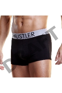Черные мужские боксеры HUSTLER на широкой резинке из микрофибры, XL