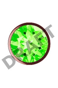 Пробка цвета розового золота с лаймовым кристаллом Diamond Emerald Shine S - 7,2 см.