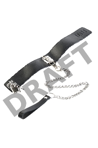 Ошейник TOYFA Theatre кожаный с поводком черный