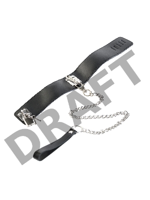 Ошейник TOYFA Theatre кожаный с поводком черный