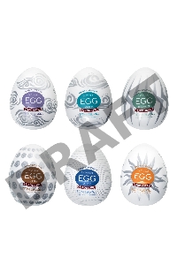 Набор нереалистичных мастурбаторо TENGA  EGG - II, TPE, белый, 6,1 см, 6 шт